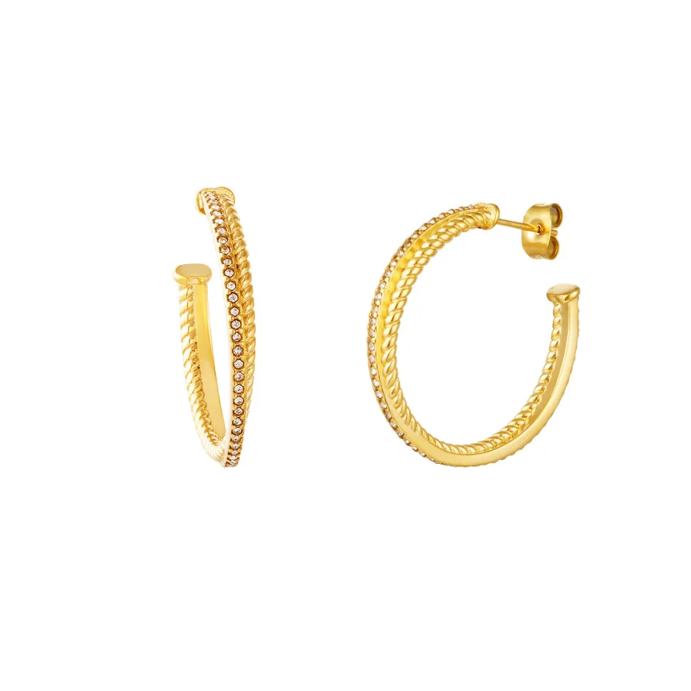 Olivia & Kate 0630 Gold Twisted Zirconia-Earring Online