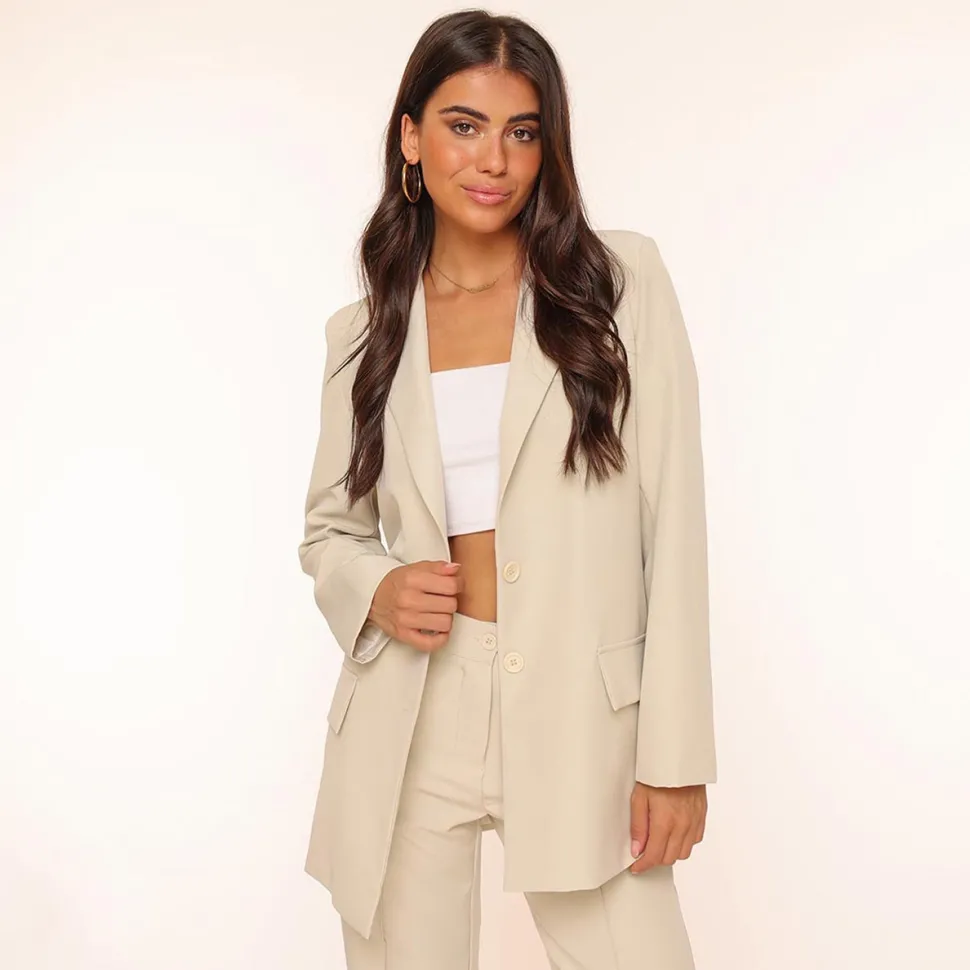 Olivia & Kate Beige Basic Straight-Blazer Best