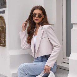 Olivia & Kate Beige Cropped-Blazer Discount