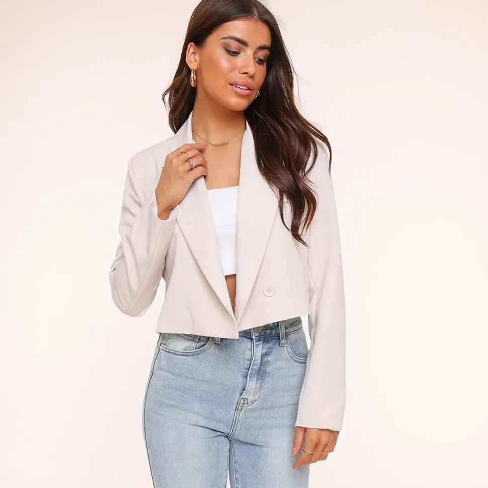 Olivia & Kate Beige Cropped-Blazer Discount