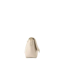 Olivia & Kate Beige Leather Horizontal Puffy-Bag Hot
