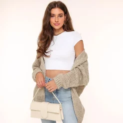 Olivia & Kate Beige Leather Horizontal-Bag Cheap
