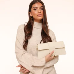 Olivia & Kate Beige Leather Horizontal-Bag Cheap