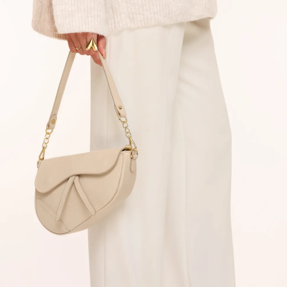 Olivia & Kate Beige Leather Saddle-Bag Store