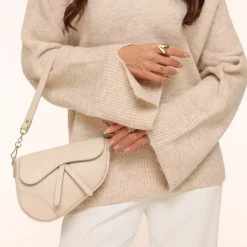 Olivia & Kate Beige Leather Saddle-Bag Store