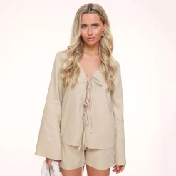Olivia & Kate Beige Linen-Short New