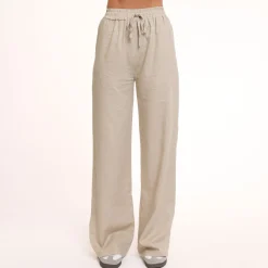 Olivia & Kate Beige Tall Linen-Pants Discount