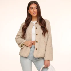 Olivia & Kate Beige Teddy-Jacket Best Sale