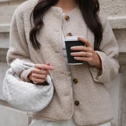 Olivia & Kate Beige Teddy-Jacket Best Sale