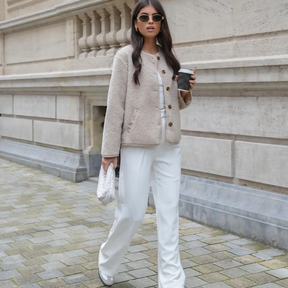 Olivia & Kate Beige Teddy-Jacket Best Sale