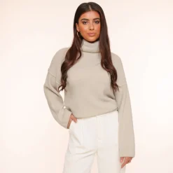 Olivia & Kate Beige Turtleneck-Sweater Hot