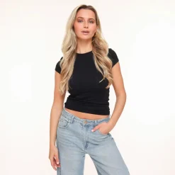 Olivia & Kate Black Basic Ss-Top Clearance