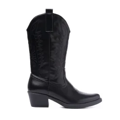 Olivia & Kate Black Cowboy-Boots Discount