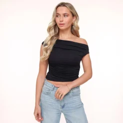 Olivia & Kate Black Draped Ss-Top Shop