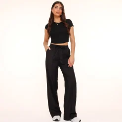 Olivia & Kate Black Elastic Seams-Pants Online