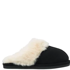 Olivia & Kate Black Fluffy-Slippers Flash Sale