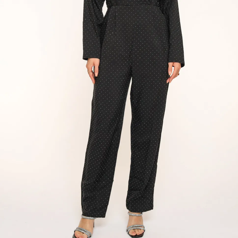 Olivia & Kate Black Glitter Stones Long Sleeves-Jumpsuit Shop