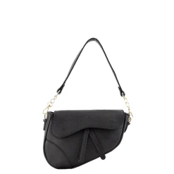 Olivia & Kate Black Leather Saddle-Bag Fashion