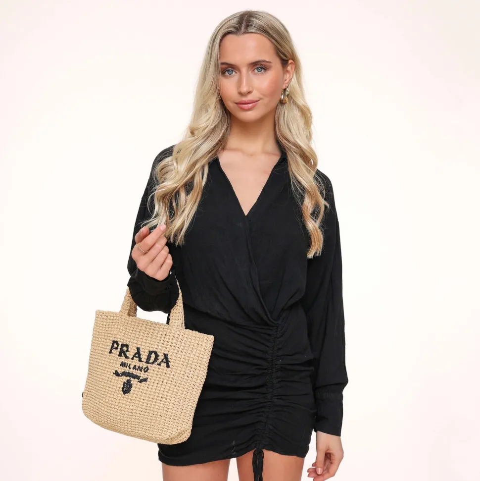 Olivia & Kate Black Linen Draped-Dress Outlet