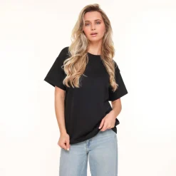 Olivia & Kate Black Oversized Basic Ss-T-Shirt Clearance