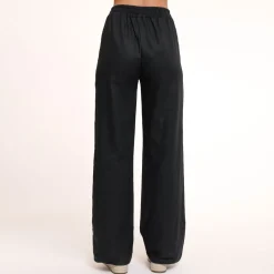 Olivia & Kate Black Tall Linen-Pants Fashion