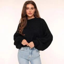 Olivia & Kate Black Wool Knitted-Sweater Online