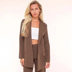 Olivia & Kate Brown Basic Straight-Blazer Fashion