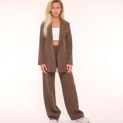 Olivia & Kate Brown Basic Straight-Blazer Fashion