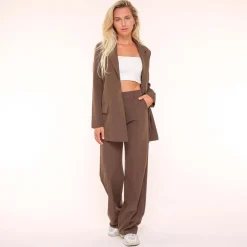 Olivia & Kate Brown Basic Straight-Blazer Fashion