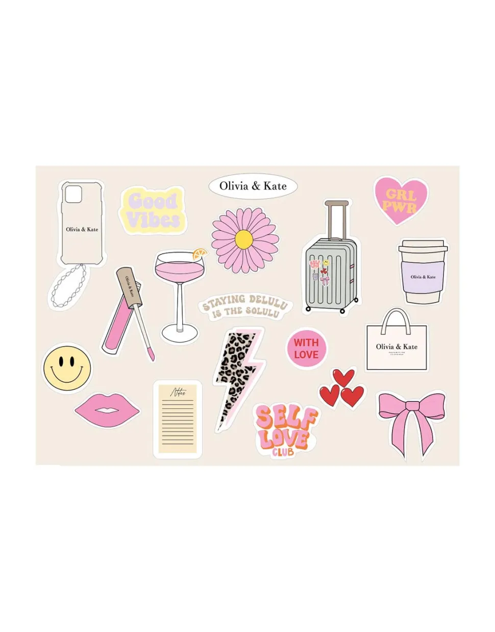 Olivia & Kate Colorful Trendy-Sticker Sheet Discount