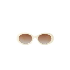 Olivia & Kate Creme Oval-Sunglasses Outlet