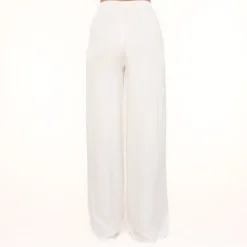 Olivia & Kate Creme Tall Satin-Pants Hot