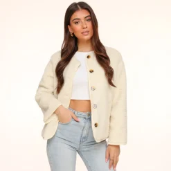 Olivia & Kate Creme Teddy-Jacket Best Sale