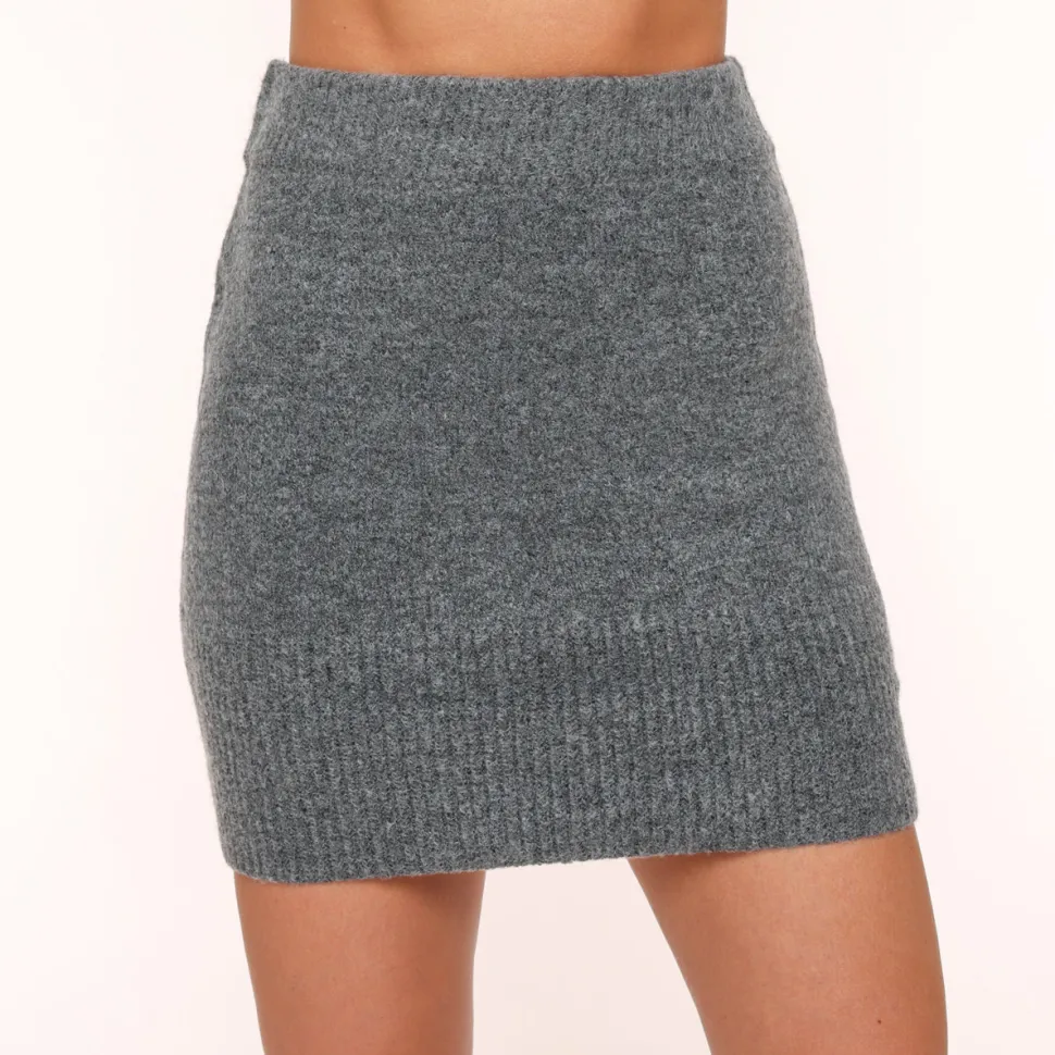 Olivia & Kate Dark Grey Knitted-Skirt New