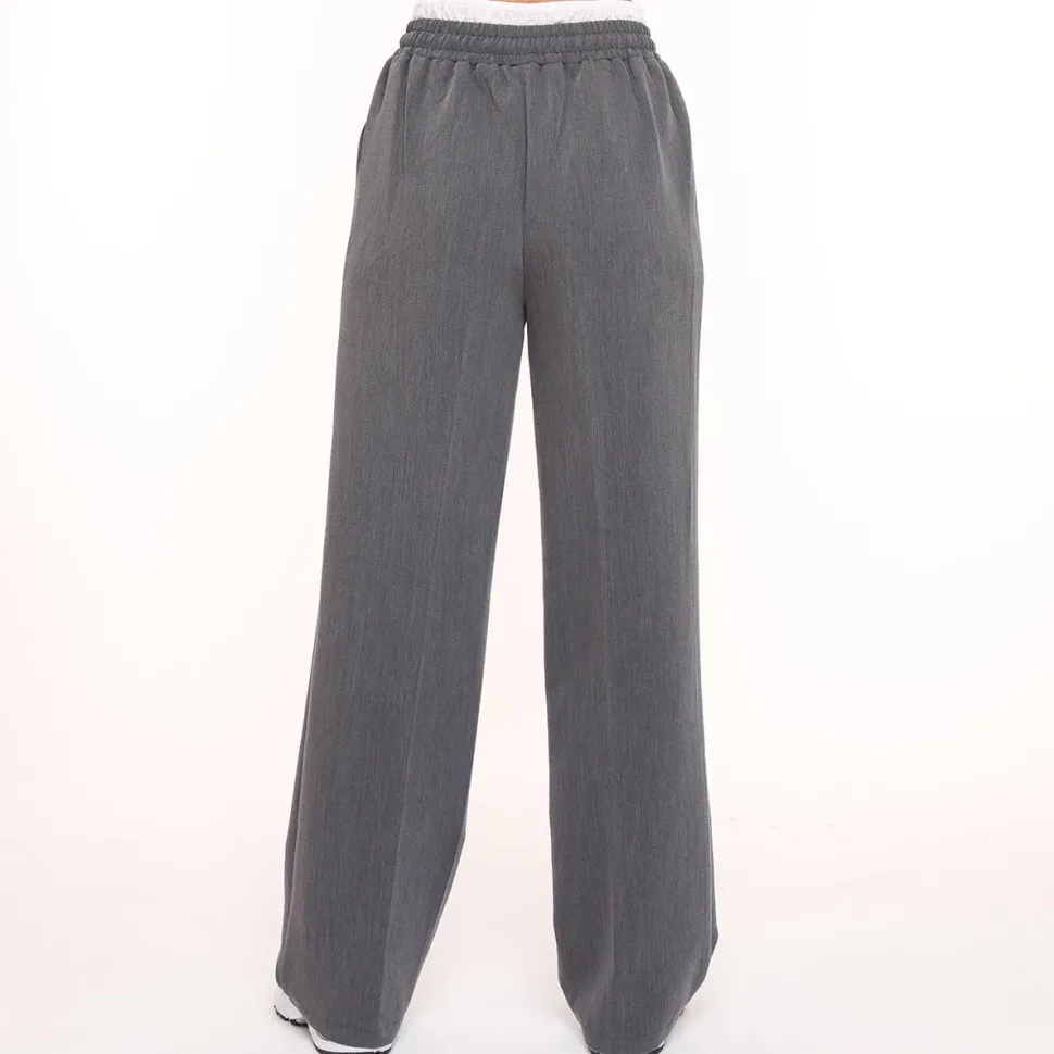 Olivia & Kate Dark Grey Studio White Edge-Pantalon Clearance