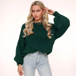 Olivia & Kate Darkgreen Wool Knitted-Sweater Best Sale