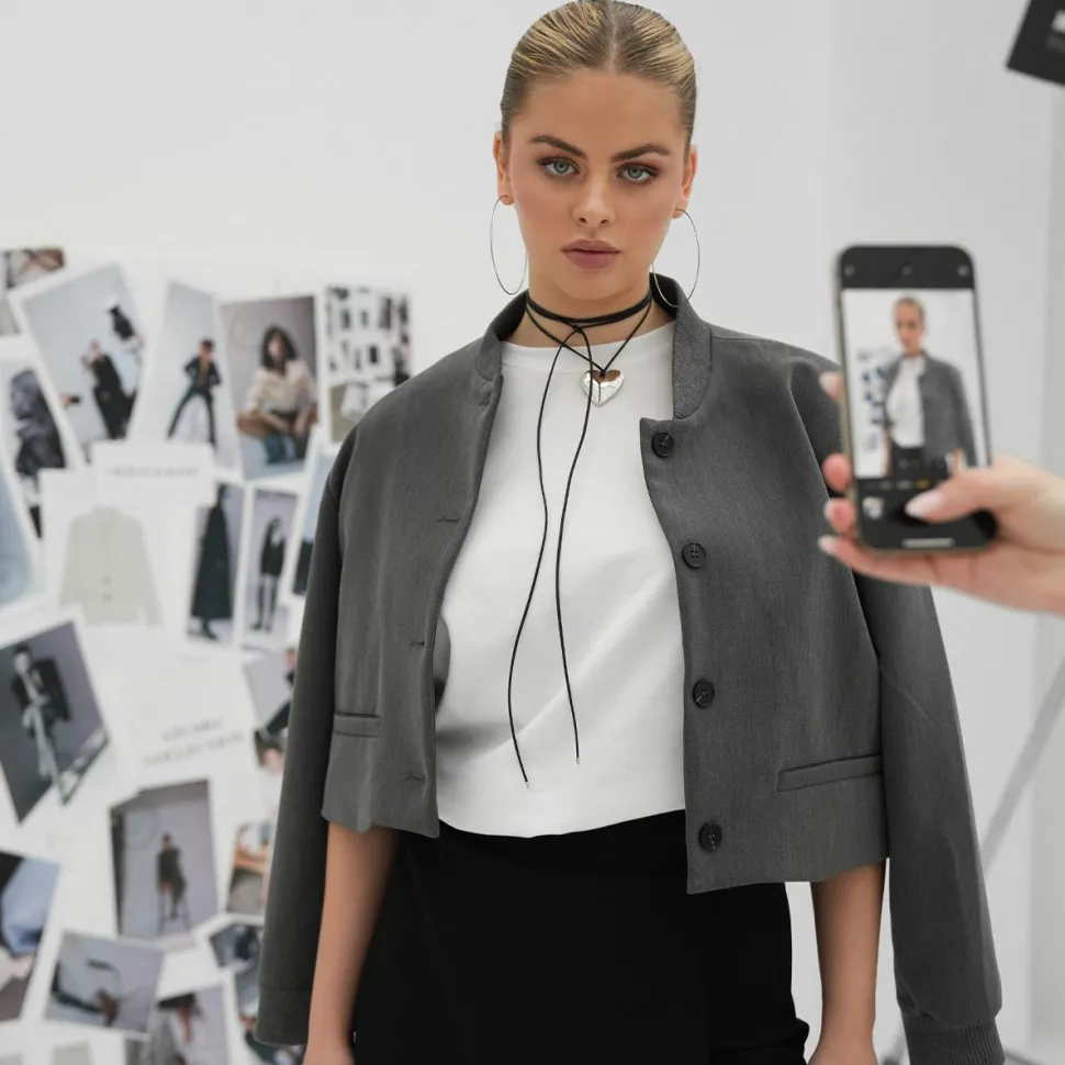 Olivia & Kate Darkgrey Studio-Jacket Cheap