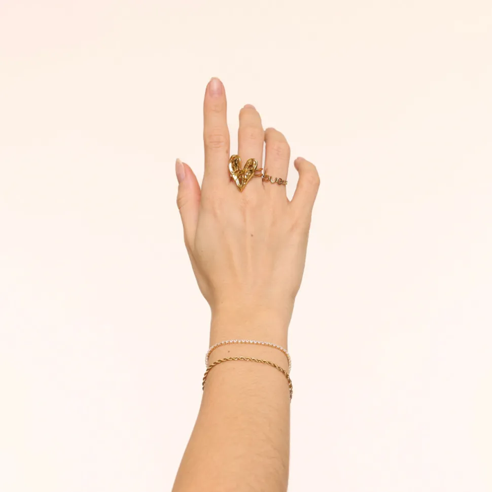 Olivia & Kate Gold Chunky Heart-Ring Store