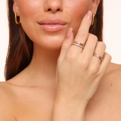 Olivia & Kate Gold Cristal Row-Ring Cheap