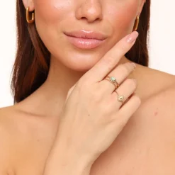 Olivia & Kate Golden Clover Detail-Ring Sale
