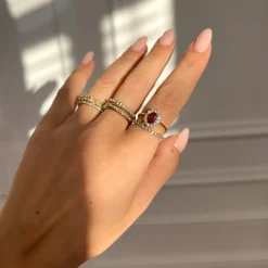 Olivia & Kate Golden Crystals-Ring Discount