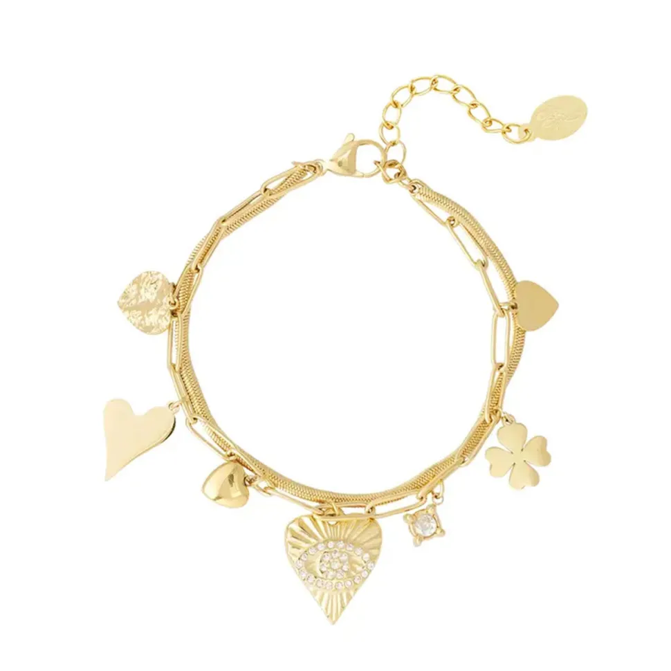 Olivia & Kate Golden Double Pendants Chain-Bracelet Cheap