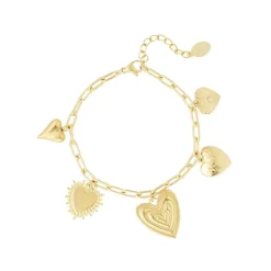 Olivia & Kate Golden Hearts Pendants Chain-Bracelet Discount