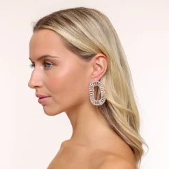 Olivia & Kate Golden Oval Zirconia Stones-Earrings Fashion