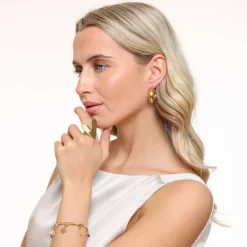Olivia & Kate Golden Small Statement Adjustable Heart-Ring Best Sale