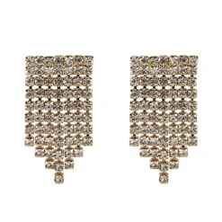 Olivia & Kate Golden Square Stras-Earrings New