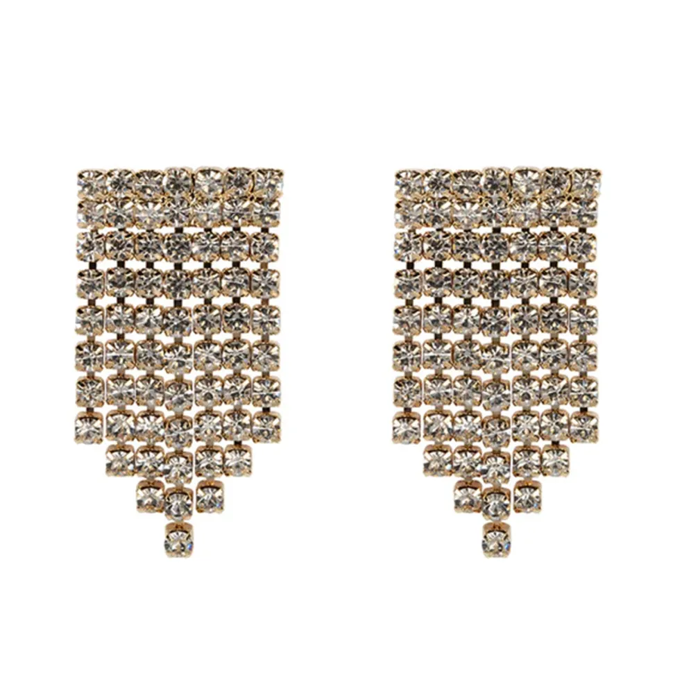 Olivia & Kate Golden Square Stras-Earrings New