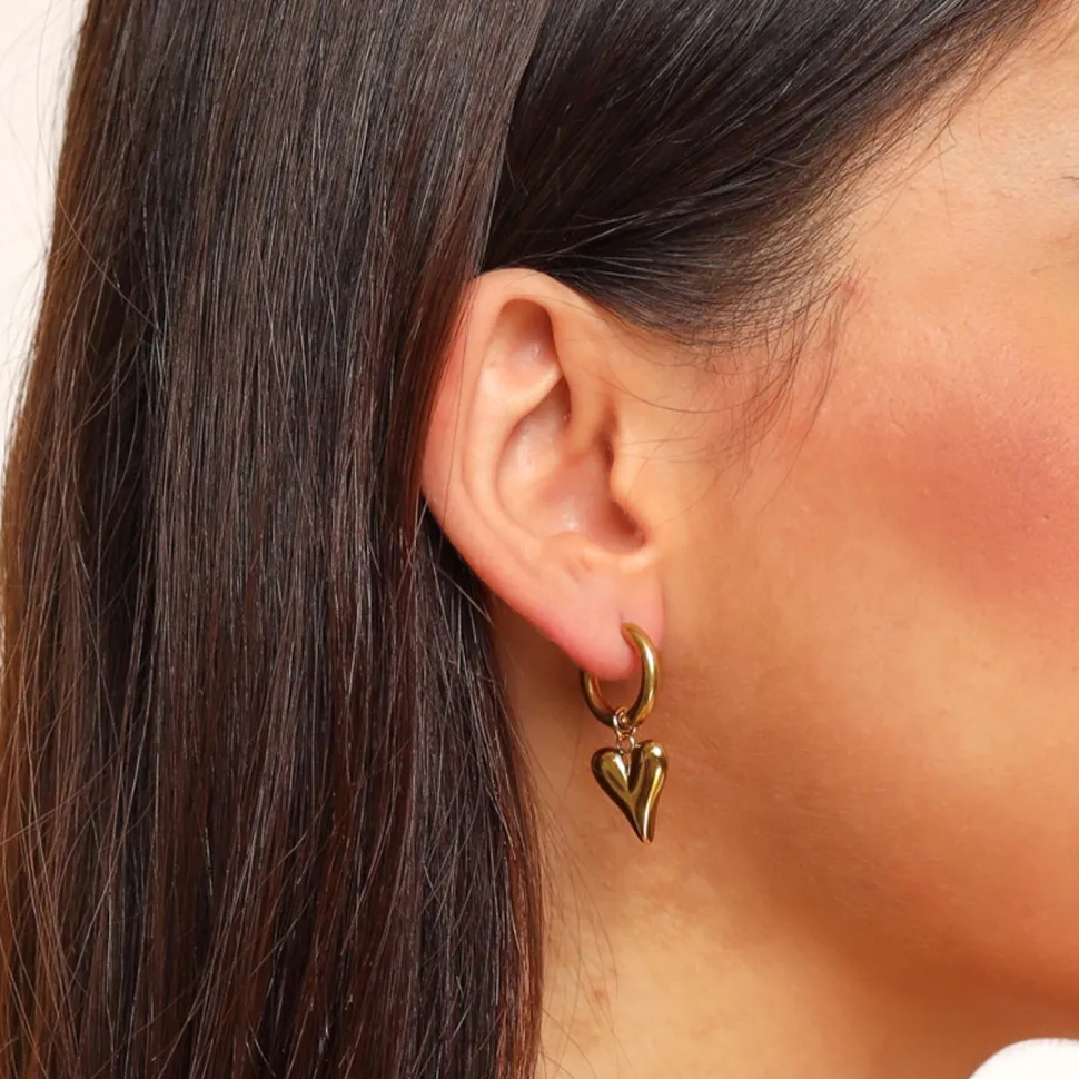 Olivia & Kate Golden Statement Hearts Ring-Earrings Flash Sale