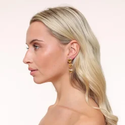 Olivia & Kate Golden Statement Hearts Row-Earrings Flash Sale