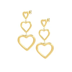 Olivia & Kate Golden Three Open Hearts-Earrings Hot
